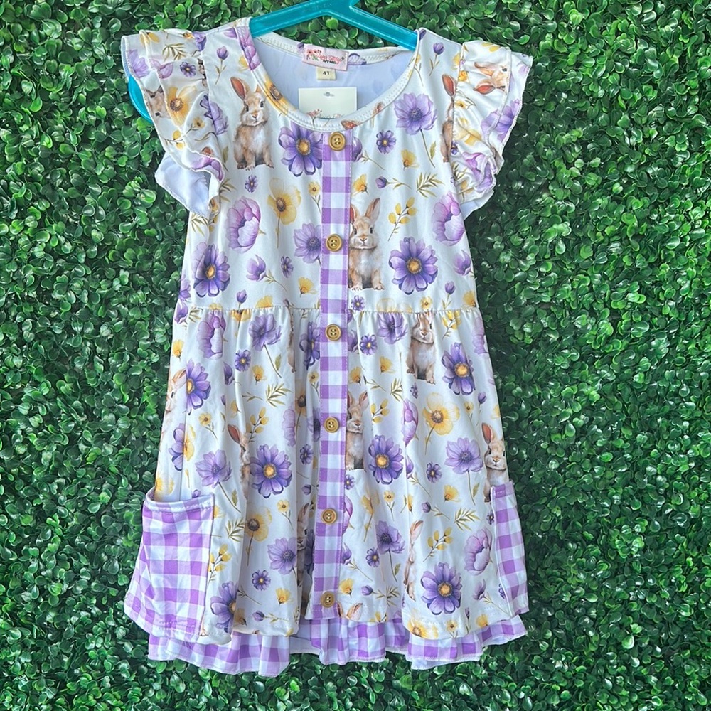 Floral Purple Kids Dress